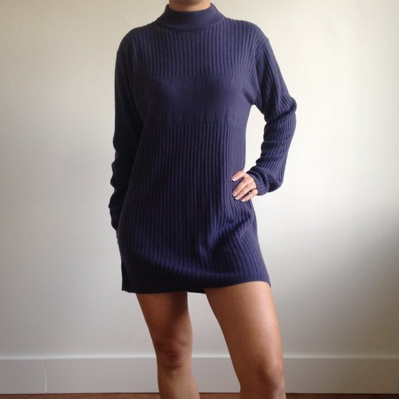 Conviction Sport - Dark Purple Sweater Dress - Picture 9 of 11